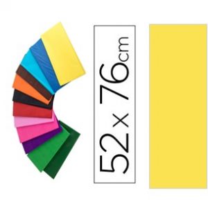Papel seda  52 x 76 cm 18 gr Amarelo  5 unidades