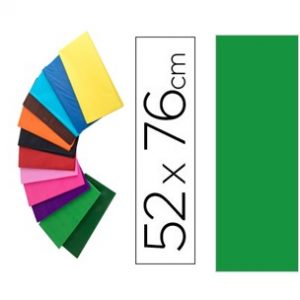 Papel seda  52 x 76 cm 18 gr Verde  5 unidades