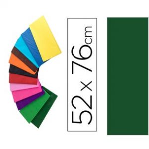 Papel seda  52 x 76 cm 18 gr Verde Escuro 5 unidades