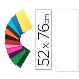 Papel seda  52 x 76 cm 18 gr branco 5 unidades