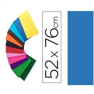 Papel seda  52 x 76 cm 18 gr Azul  5 unidades