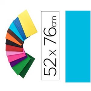 Papel seda  52 x 76 cm 18 gr Azul Claro 5 unidades