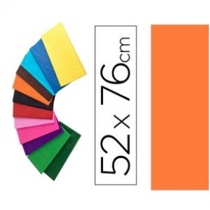 Papel seda  52 x 76 cm 18 gr Laranja  5 unidades