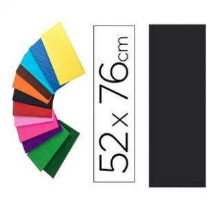 Papel seda  52 x 76 cm 18 gr Preto  5 unidades