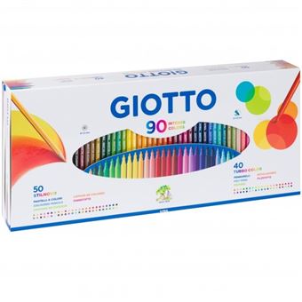 Lápis de Cor Giotto Stilnovo + Marcadores Giotto Turbo color caixa com 90