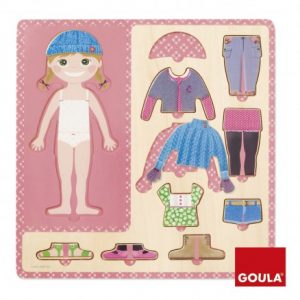 PUZZLE MADEIRA MENINA VESTIR-SE