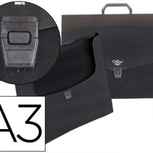 PASTA PORTA DOCUMENTOS COM ASA, DIN A3 PRETO OPACO