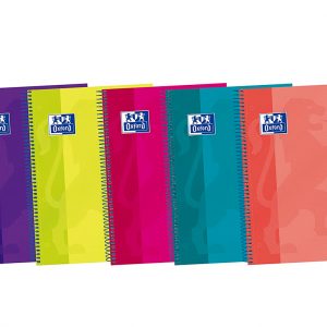 Caderno Oxford A4 Cores Sortidas  Soft Oxford Soft  Touch 5 Quadricolado