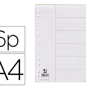 SEPARADOR DE CARTOLINA DIN A4 1-6 PESTANAS