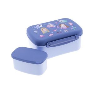 lancheira infantil Térmico 600 ml azul mar pequena sereia
