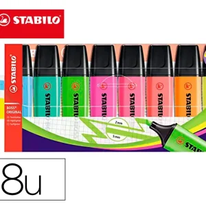 Marcador fluorescente stabilo boss 70 estojo de 8 unidades cores sortidas.