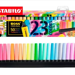 Marcador fluorescente stabilo boss 70 arty line deskset de 23 unidades cores sortidas.
