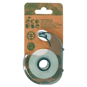 Mini desenrolador liderpapel ecouse 100% plastico reciclado para fita de 33 mt x 19 mm.