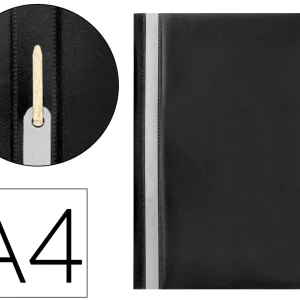 Bolsa dossier q-connect fastener em plastico din a4 preto.