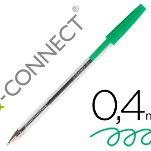 Esferografica cristal q-connect verde.