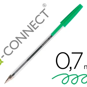 Esferografica cristal q-connect cx 50 unidades verde.