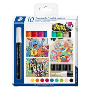 Marcador Acrílico Staedtler Lumocolor - 10 Unidades