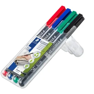 Marcador permanente Staedtler Lumocolor 318 WP4 Azul, Verde, Vermelho Preto F