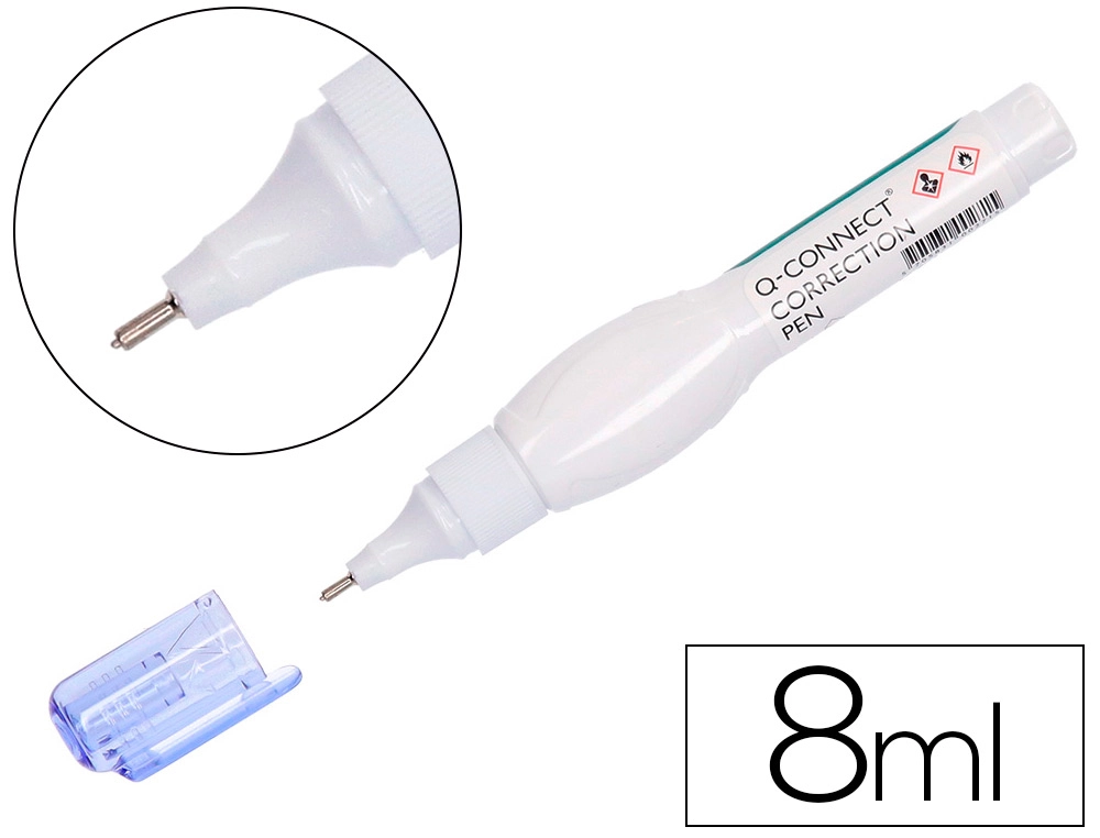 CORRETOR CANETA Q-CONNECT 8 ML COM PONTA METALICA