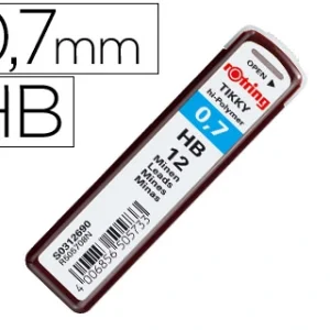 Minas rotring grafite 0,7 mm hb estojo de 12 minas.