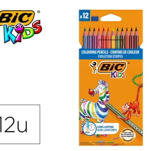 Lapis de cor bic evolution stripes cx12