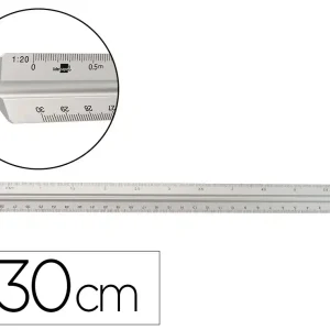 Regua de Escala aluminio forma triangular 30cm