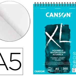 Bloco de desenho aguarela canson espiral A5 20 folhas 300 gr.