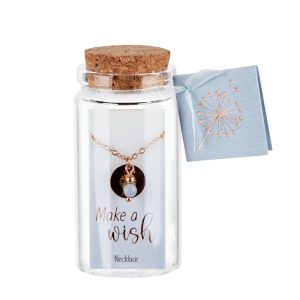 Colar - "Faça um desejo" - banhado a ouro rosa - angelite