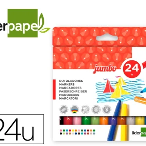 Marcador liderpapel feltro jumbo caixa 24 cores.
