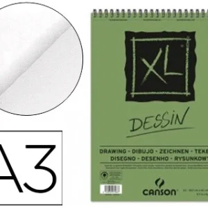 Bloco de desenho canson xl dessin a3 liso espiral 50 folhas 160 gr.