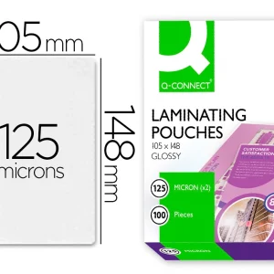 Bolsa de plastificar q-connect din A6 125 microns