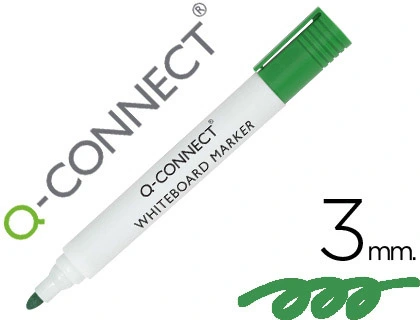 MARCADOR Q-CONNECT QUADRO BRANCO VERDE PONTA REDONDA 3.0 MM