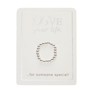 Anel - "Love your life" - banhado a prata