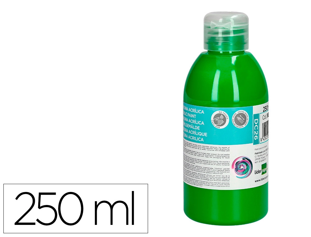 Pintura acrilica liderpapel frasco de 250 ml verde claro