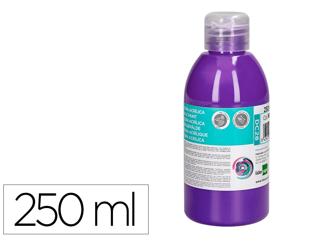 Pintura acrilica liderpapel frasco de 250 ml LILAS