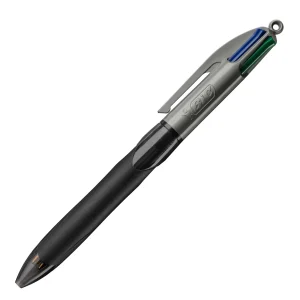 Esferografica bic quatro cores com grip core preto ponta 1,3 mm.