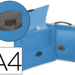 Pasta porta documentos liderpapel polipropileno din a4 azul transparente com asa.