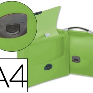 Pasta porta documentos liderpapel polipropileno din a4 verde transparente com asa.