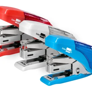 Agrafador liderpapel micro com bolsa e caixa de 1000 agrafes capacidade 20 folhas.