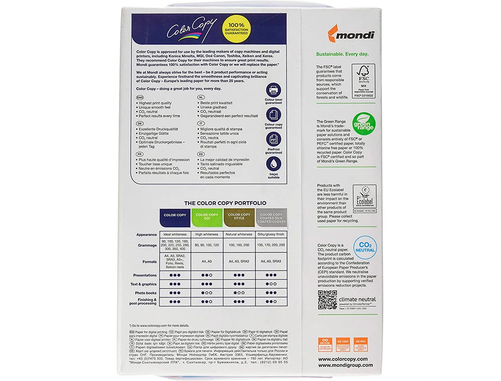 Papel color copy brilhante din a4 250 gr embalagem de 125 folhas. - Image 3