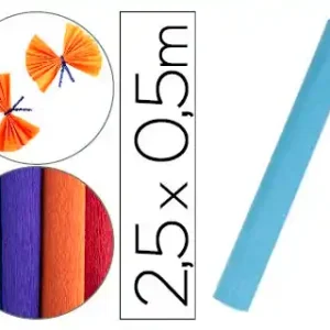 Papel crepão 50 cm x 2,5 m 85gr azul