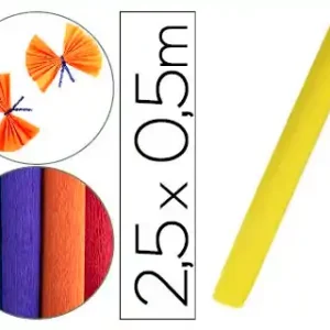 Papel crepão 50 cm x 2,5 m 85gr amarelo