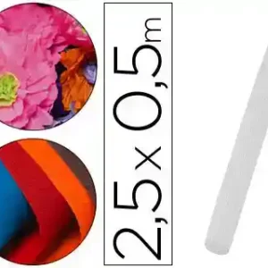 Papel crepão 50 cm x 2,5 m 85gr branco