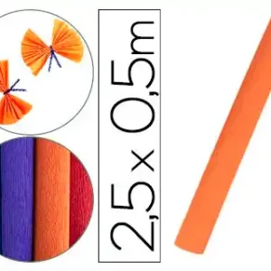 Papel crepão 50 cm x 2,5 m 85gr laranja