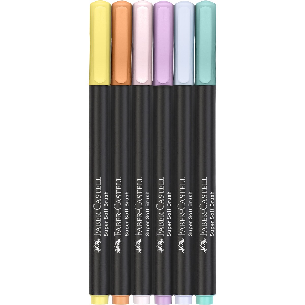 MARCADOR FABER CASTELL BLACK EDITION PONTA DE PINCEL PASTEL CAIXA DE 6 UNIDADES CORES SORTIDAS - Image 2