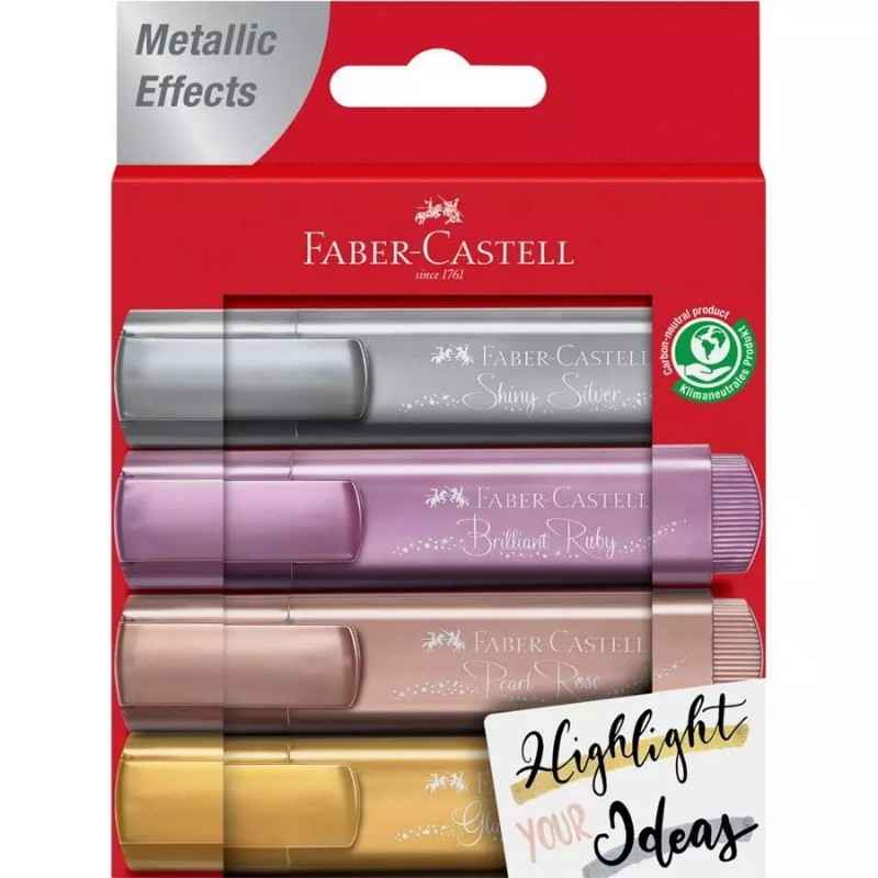 PACK 4 MARCADORES FABER CASTELL METALICOS