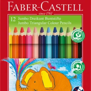 Lápis de Colorir Triangular Jumbo Faber-Castell – Caixa com 12
