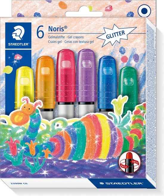 Ceras em gel noris com glitter cx 6 staedtler
