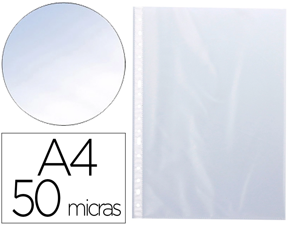 BOLSA CATALOGO MICAS Q-CONNECT DIN A4 50 MICRONS CRISTAL CAIXA DE 100 UNIDADES
