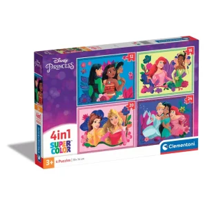 Puzzle Princesa - 1x12 + 1x16 + 1x20 + 1x24 peças